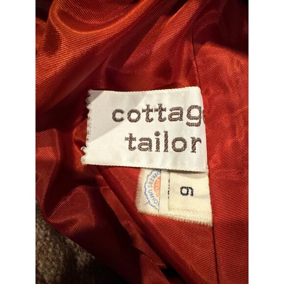 American Vintage Cottage Tailor Wool Pleated Tweed Boucle skirt pockets size XS - Picture 9 of 12